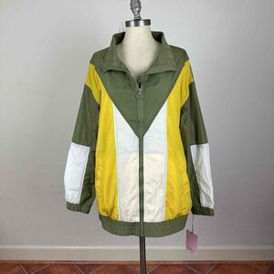 Avec Les Filles Olive and Yellow Bomber Jacket